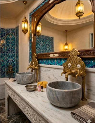 Otantik Mermer Banyo & Lavabo Konsepti
